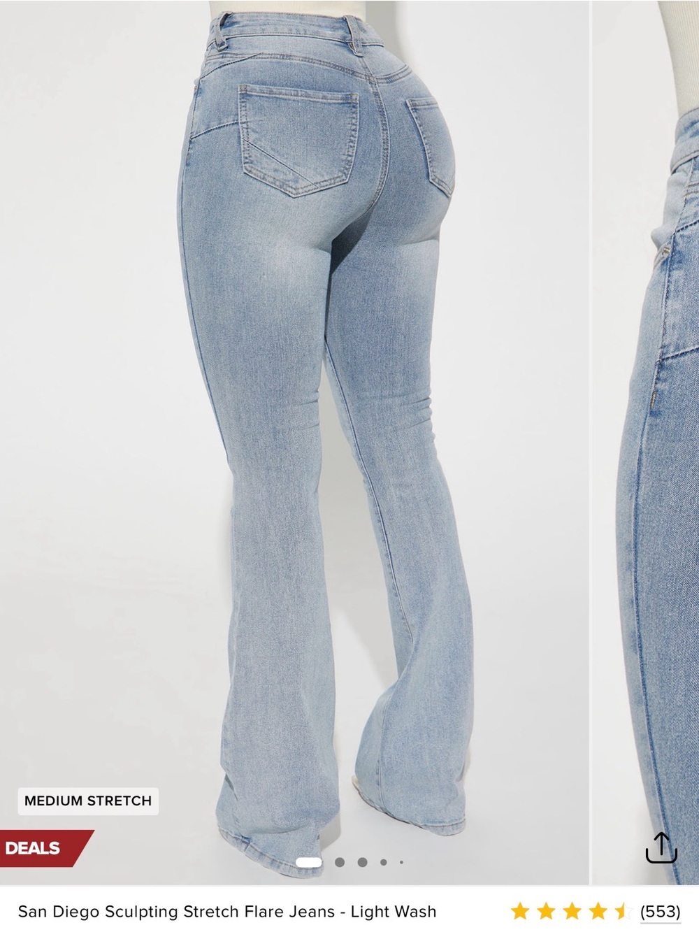 San Diego Sculpting Stretch Flare Jeans — Light Wash